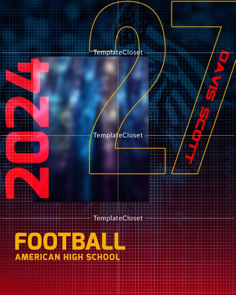 Yellow Fever Football Photoshop Template