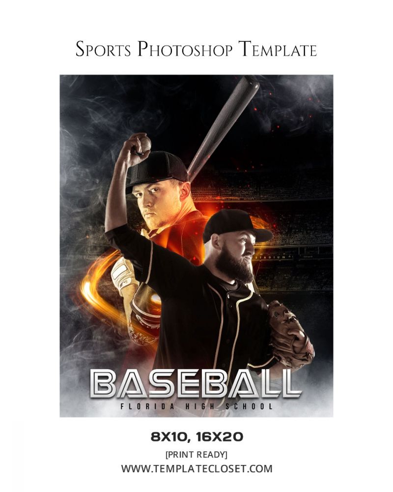 Fully Customized Baseball Sports Photography Template