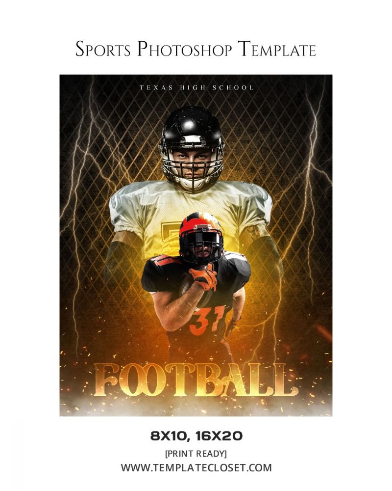 FootballNoOnehasEverDrownedInSweatPhotographyTemplate@templatecloset.com