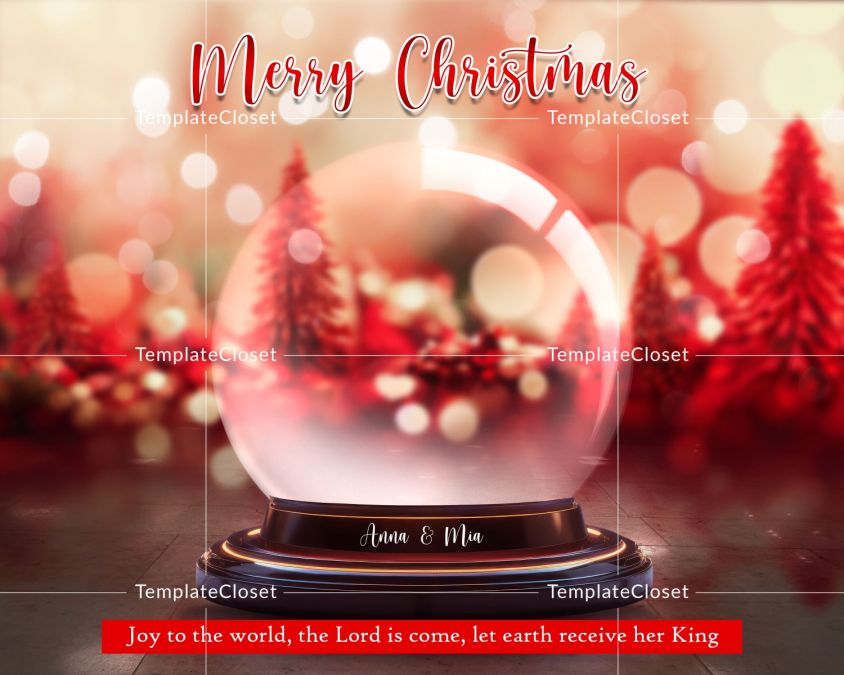 Merry Christmas Digital Background Photography Template