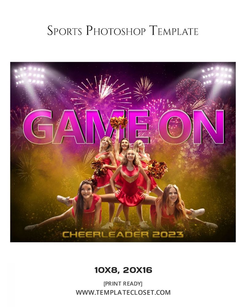 Cheerleader Green Sprinkle Effect Photography Template