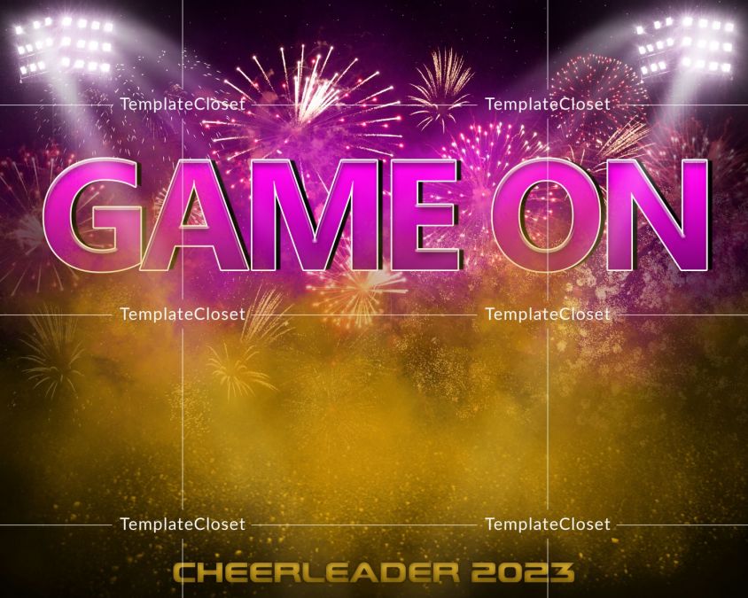 Cheerleader 2023 Game On Sports Photoshop Template