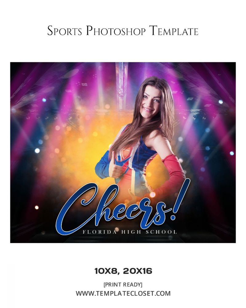 Cheerleader Green Sprinkle Effect Photography Template