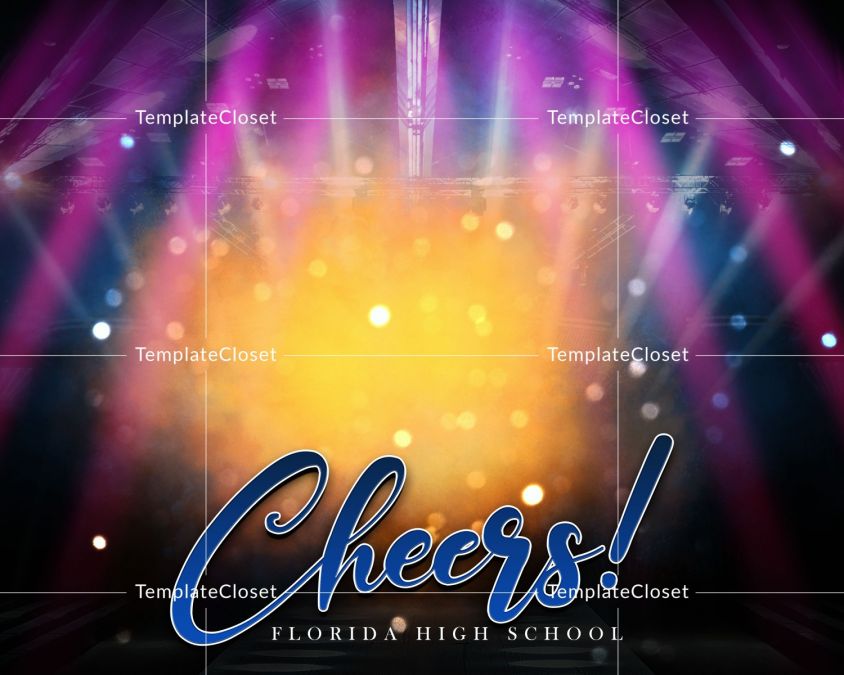 Cheerleader Colorful Background Sports Photography Template