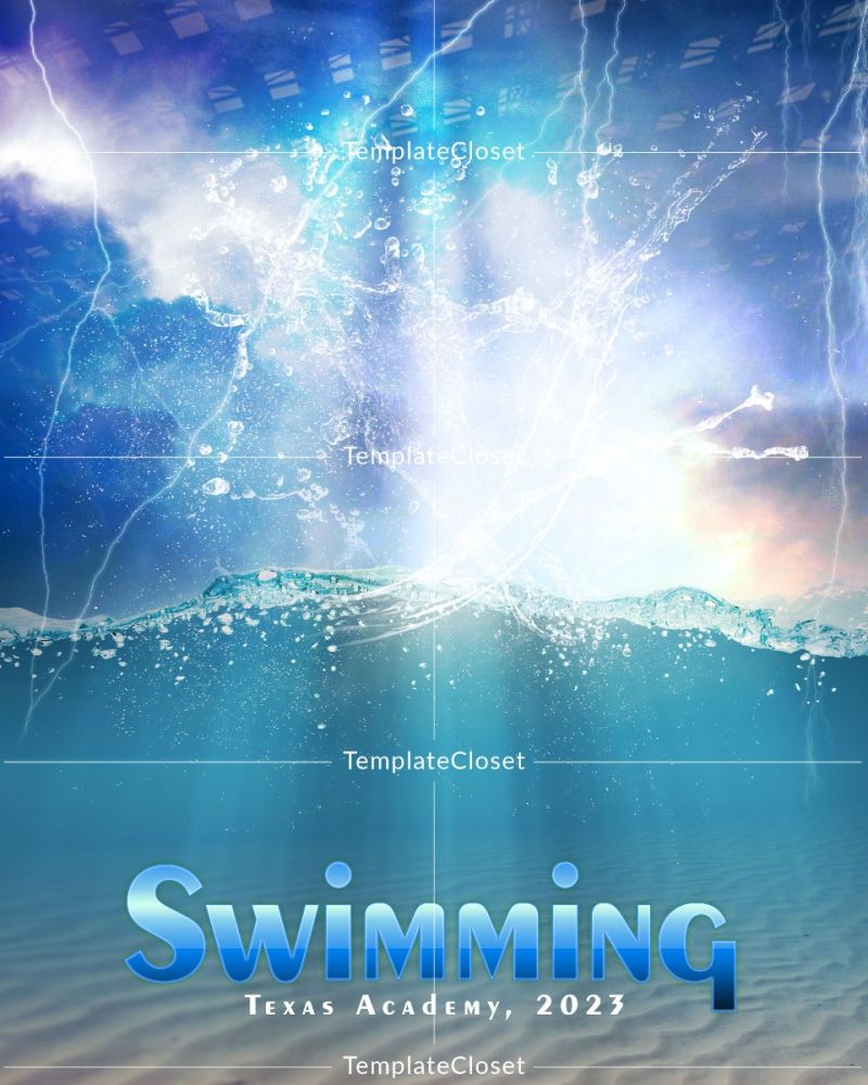 Swimming Texas High School Sports Photoshop Template