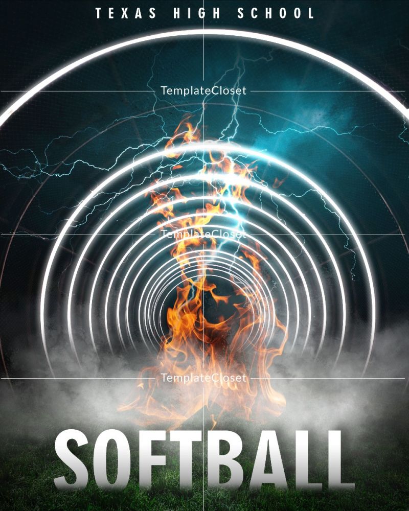 Softball 3D Effect Multi Layered Photography Template
