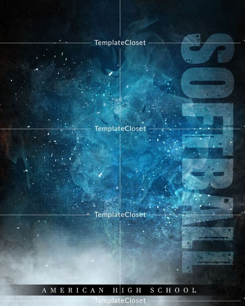 Softball Color Effect Photography Template
