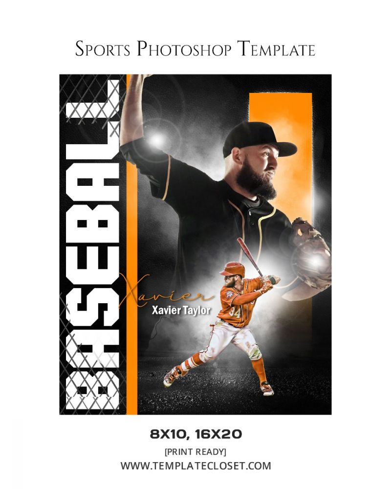 Baseball Memory Mate Print Ready Multi Layered Photoshop Template