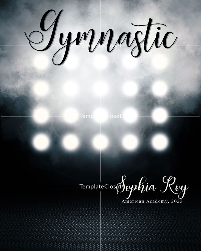 Gymnastic Print Ready Sports Customized Photoshop Layered Template