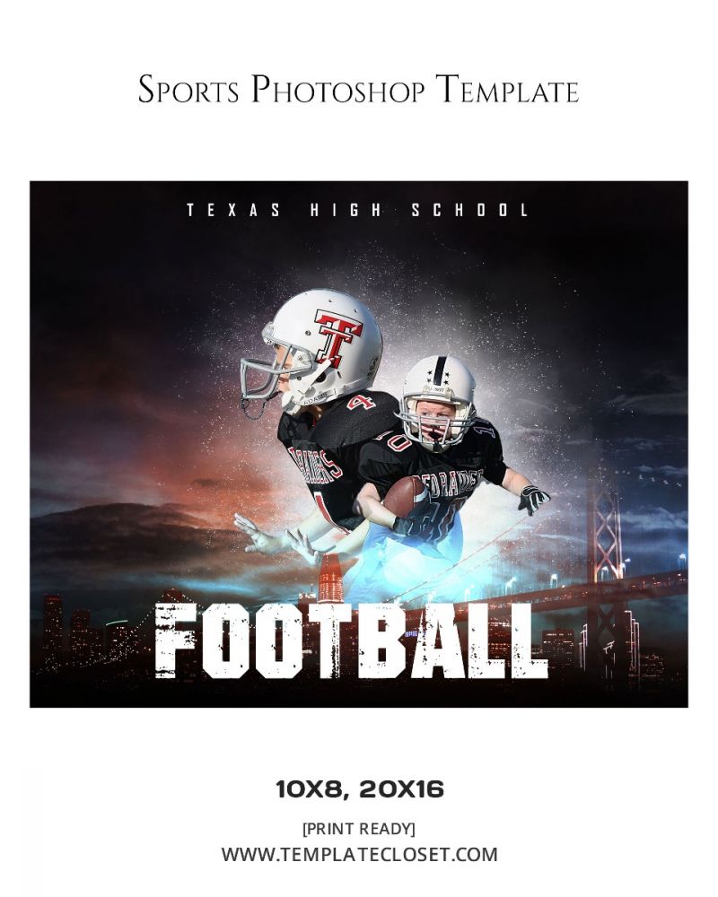 FootballNoOnehasEverDrownedInSweatPhotographyTemplate@templatecloset.com