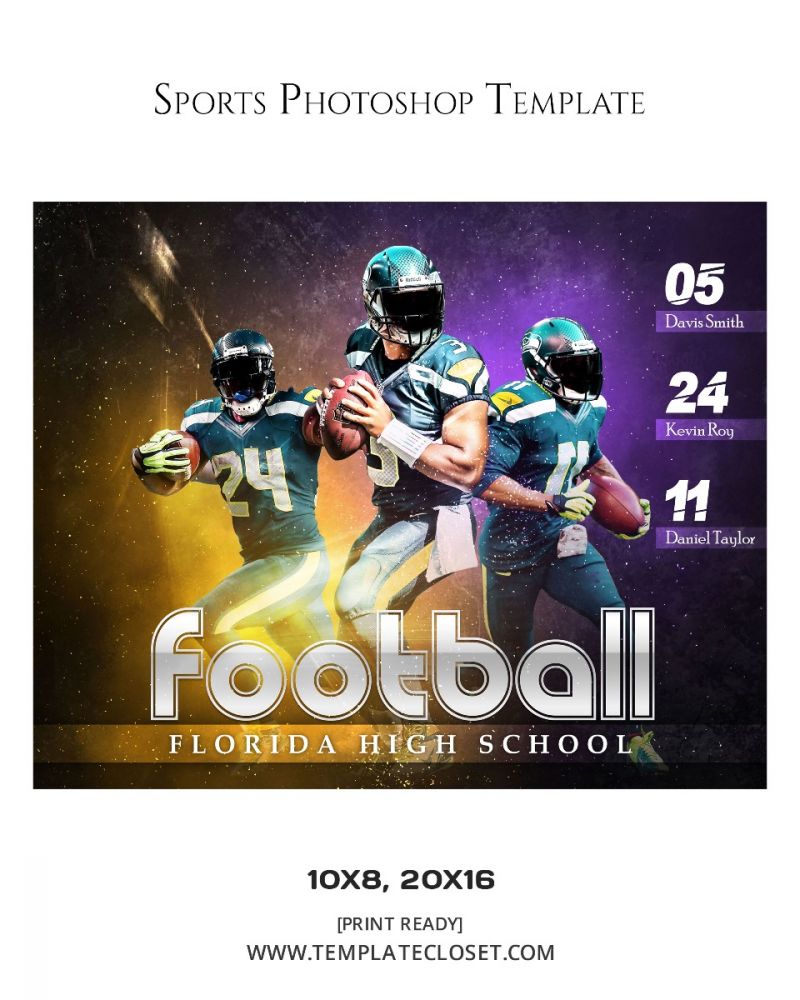 FootballNoOnehasEverDrownedInSweatPhotographyTemplate@templatecloset.com