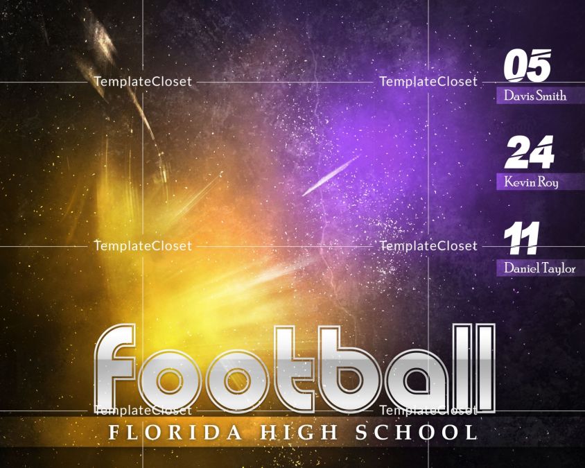 Yellow Fever Football Photoshop Template