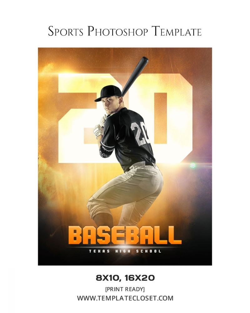 Baseball Light Effect Customized Layered Template