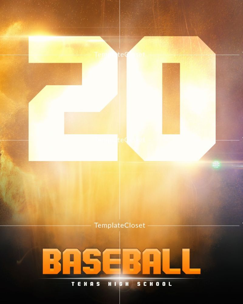 Baseball Light Effect Customized Layered Template