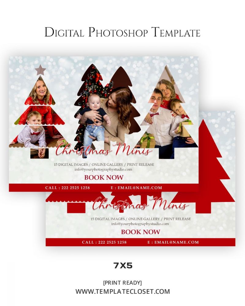 Christmas Minis - Digital Photoshop Template