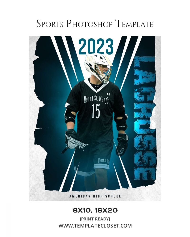 Lacrosse Print Ready Sports Layered Photography Template