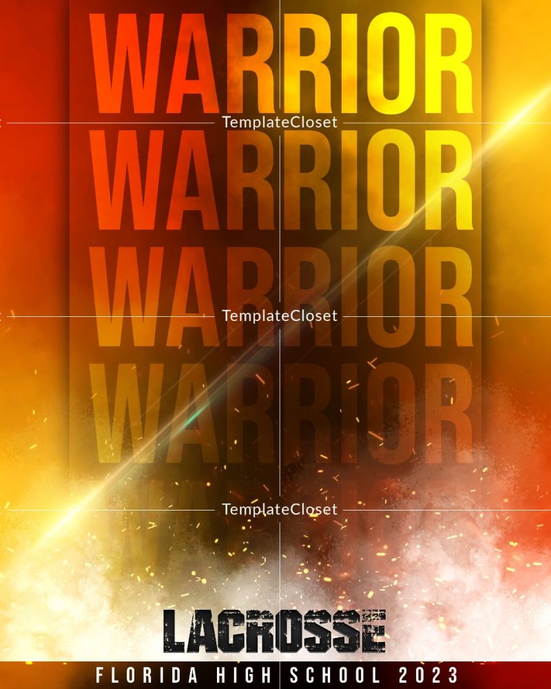 Lacrosse Warriors Photoshop Layered Template