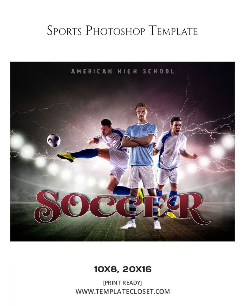 Soccer Moves Photoshop Photography Template