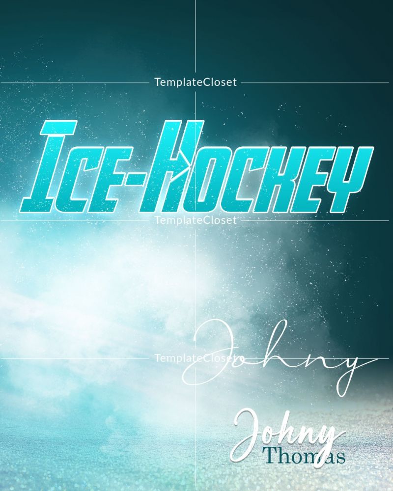 Ice Hockey Memory Mate Signature Effect Template