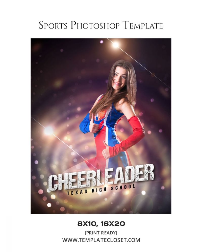 Cheerleader Customizable Photoshop Layered Template