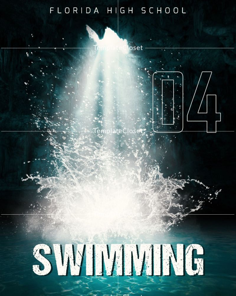 Fully Customized Swimming Photoshop Layered Template