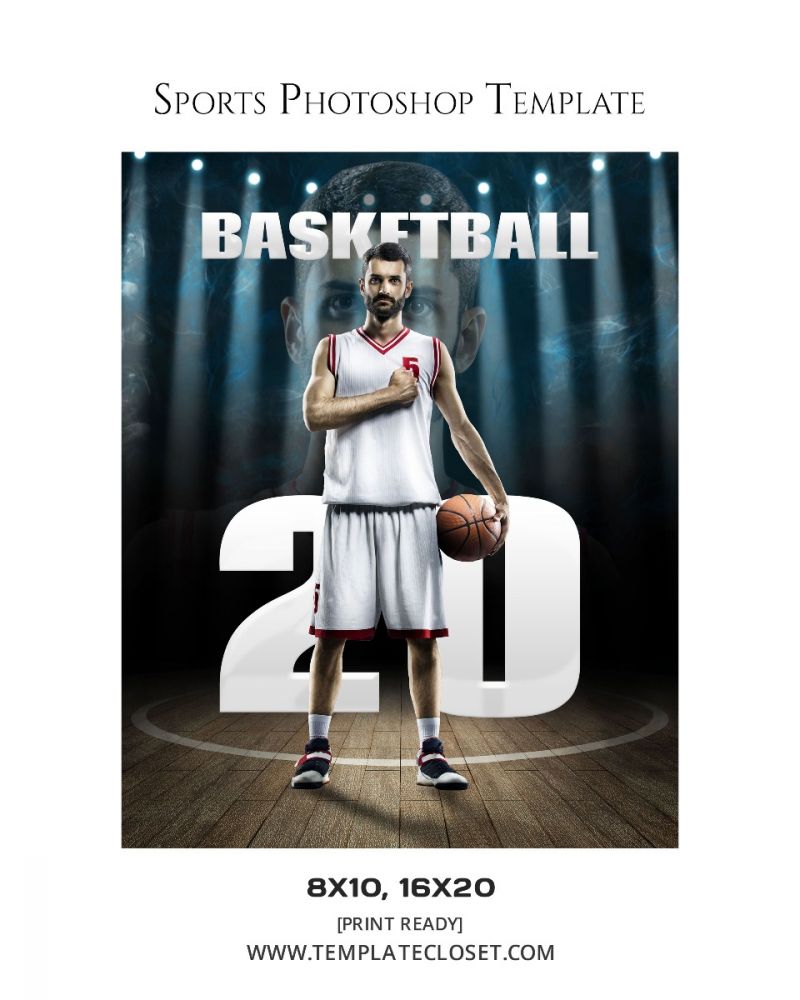 Basketball Memory Mate Customizable Photoshop Template