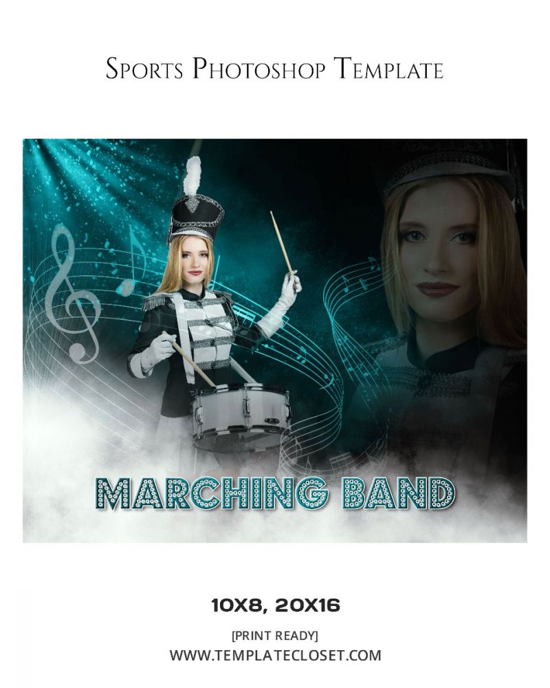 Fully Customized Marching Band Photoshop Layered Template