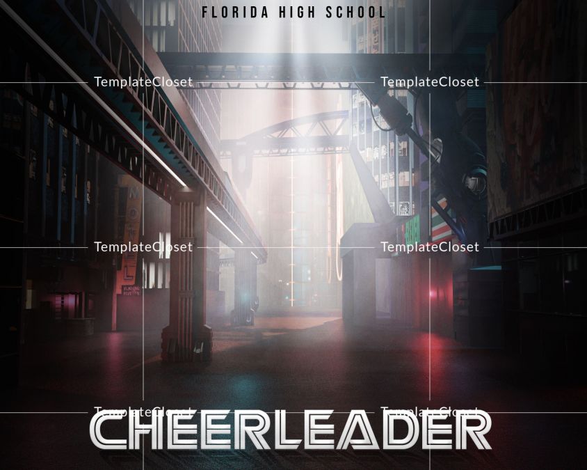 Cheerleader Team Customizable Photoshop Layered Template