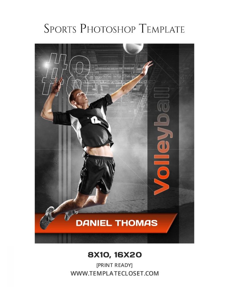 Daniel Thomas - Volleyball Photoshop Layered Template