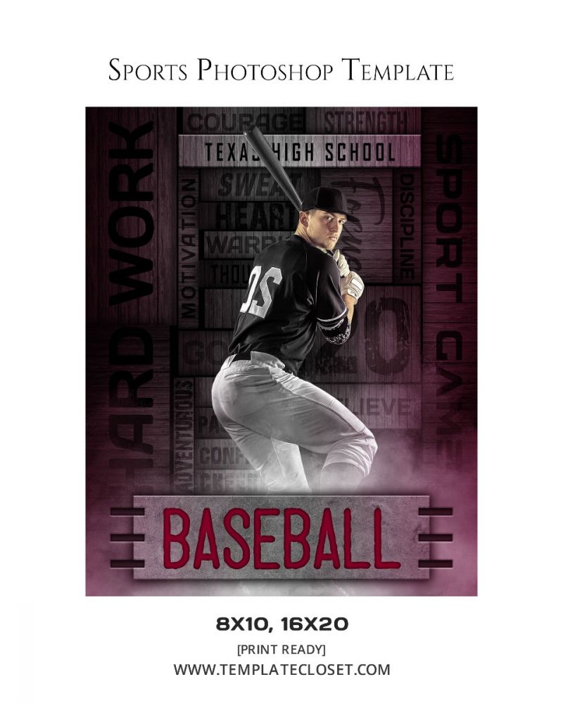 Baseball Moves Enliven Effect Photography Template