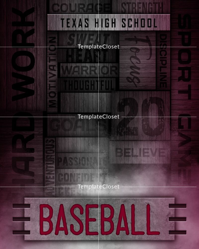 Luke Taylor - Baseball Print Ready Photoshop Layered Template