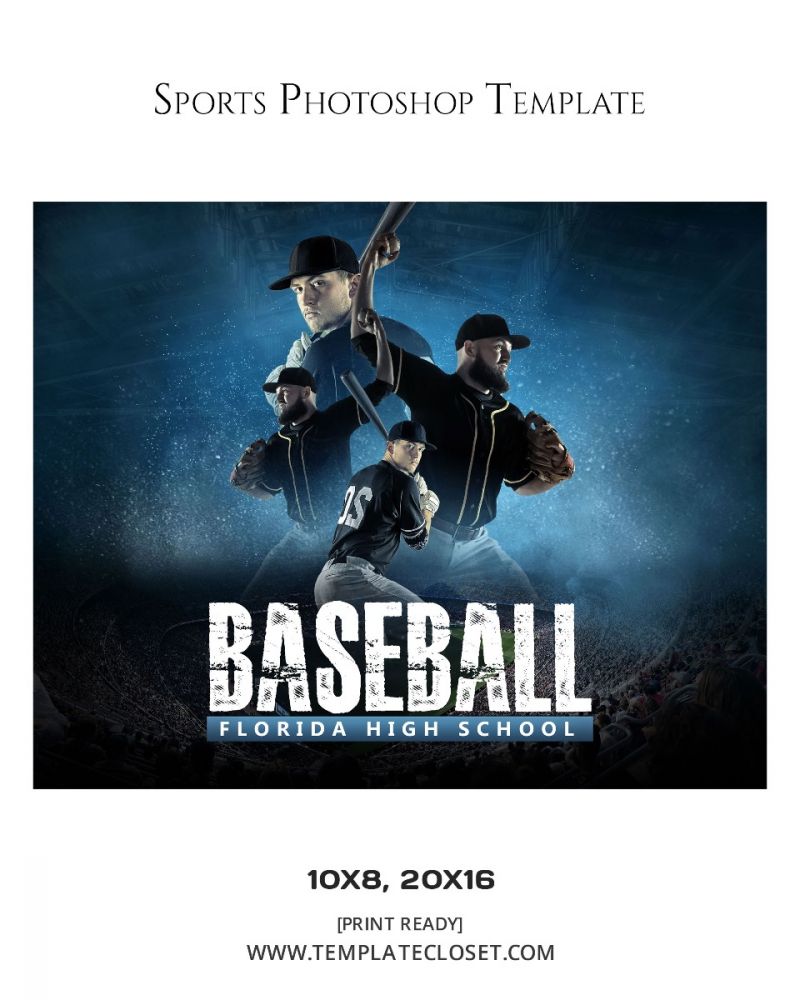 Baseball Moves Enliven Effect Photography Template