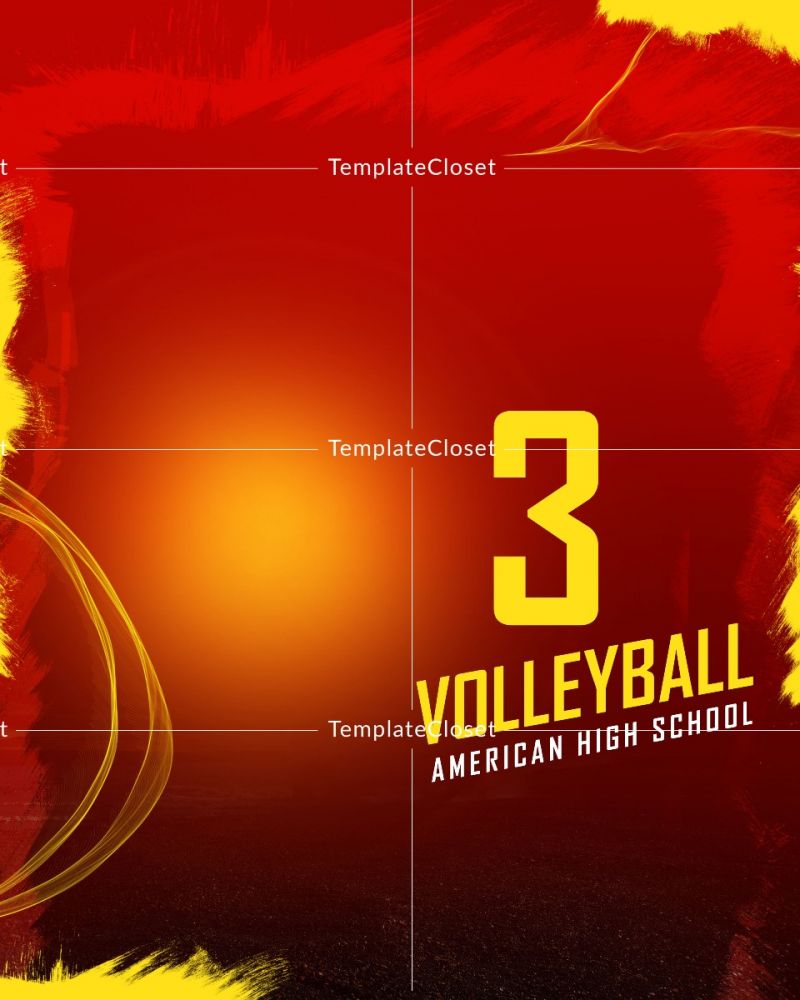 Volleyball Light Effect Photoshop Layered Photography Template