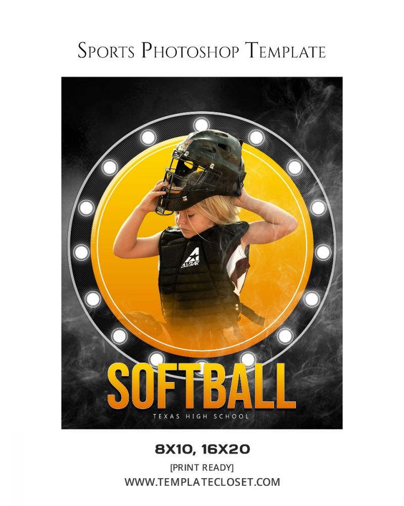 Fully Customized Softball Photography Template