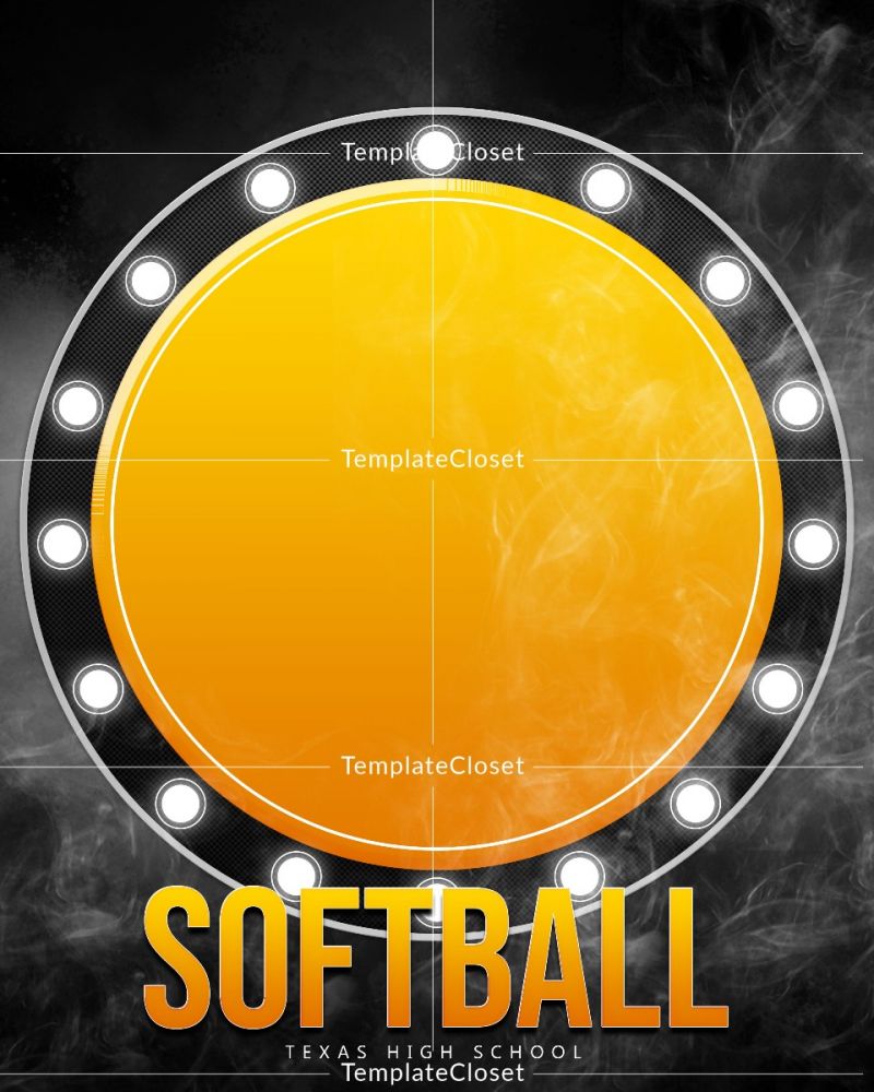 Softball Light Effect Photoshop Layered Poster