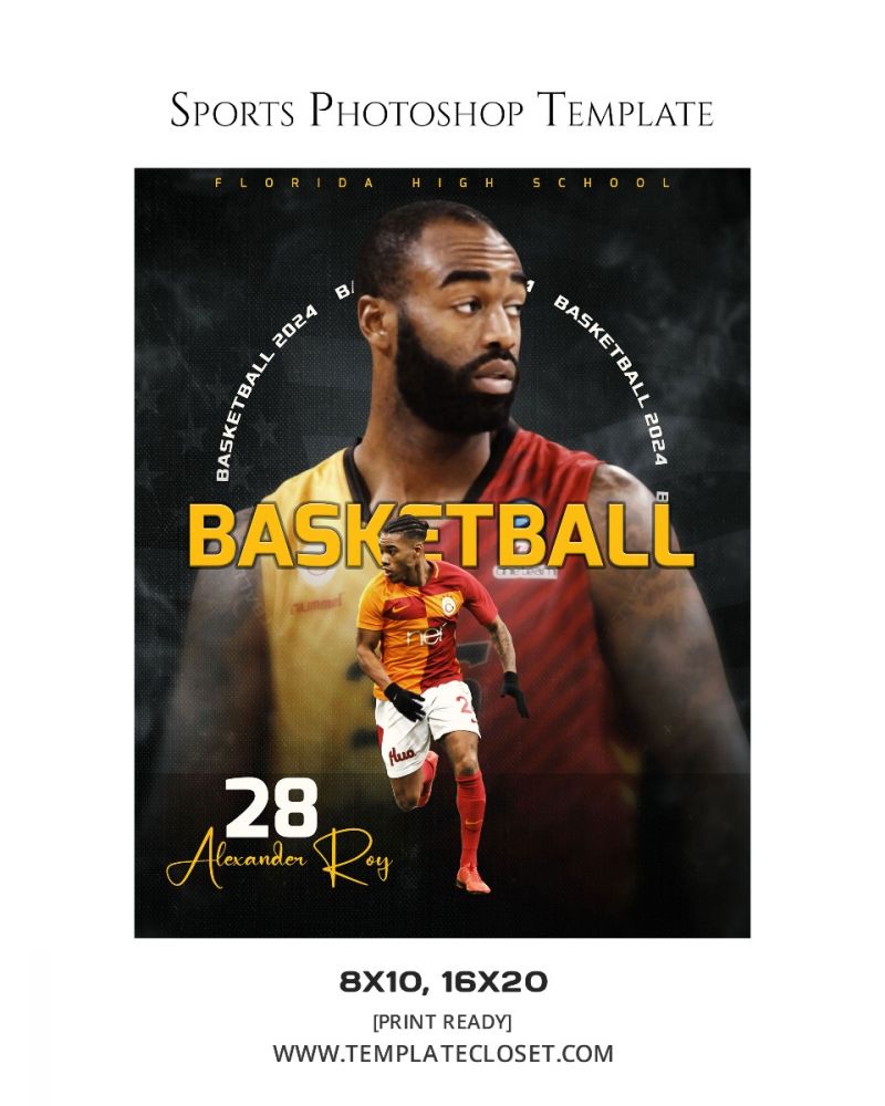 Basketball Glass And Fire Effect Photoshop Template