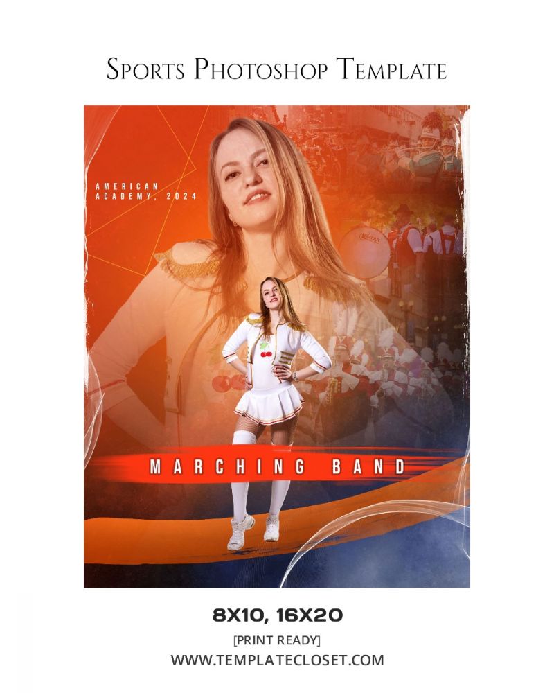 Best Marching Band Customized Photography Layered Template