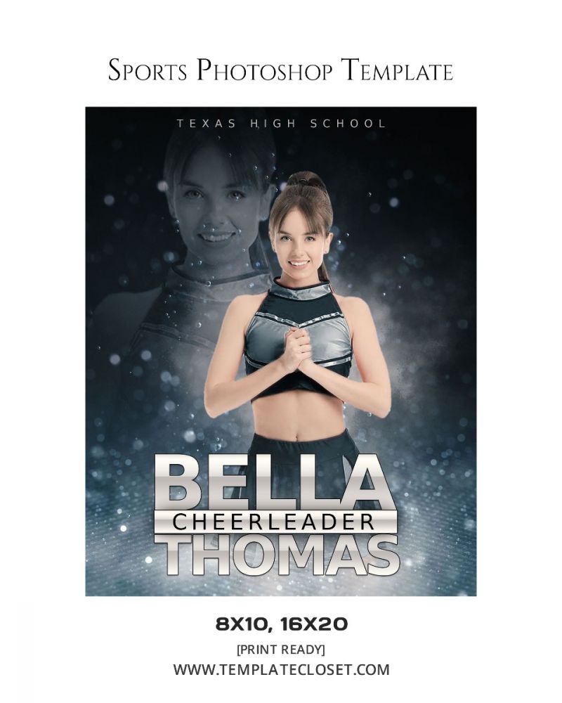 Bella Thomas - Cheerleader Customizable Sports Photoshop Template