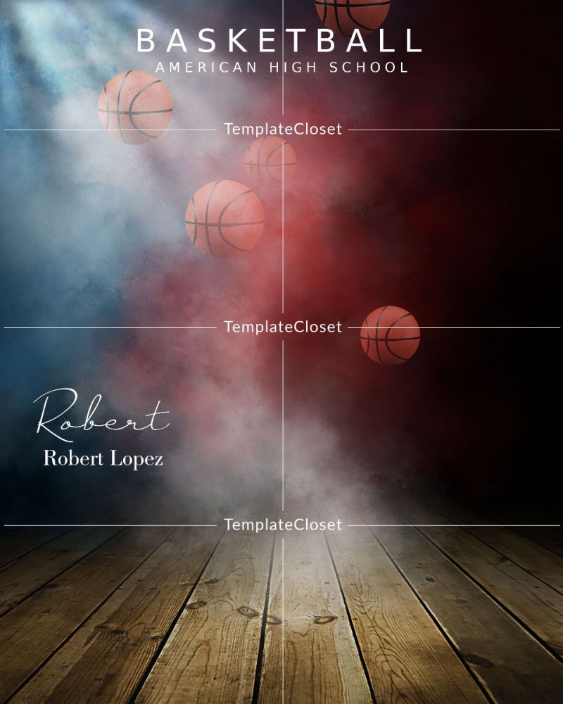 Basketball Glass And Fire Effect Photoshop Template
