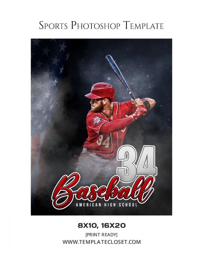 Baseball Moves Enliven Effect Photography Template