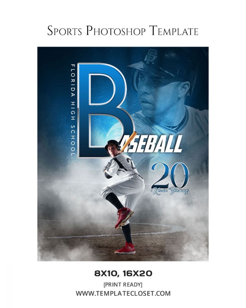 Baseball Moves Enliven Effect Photography Template