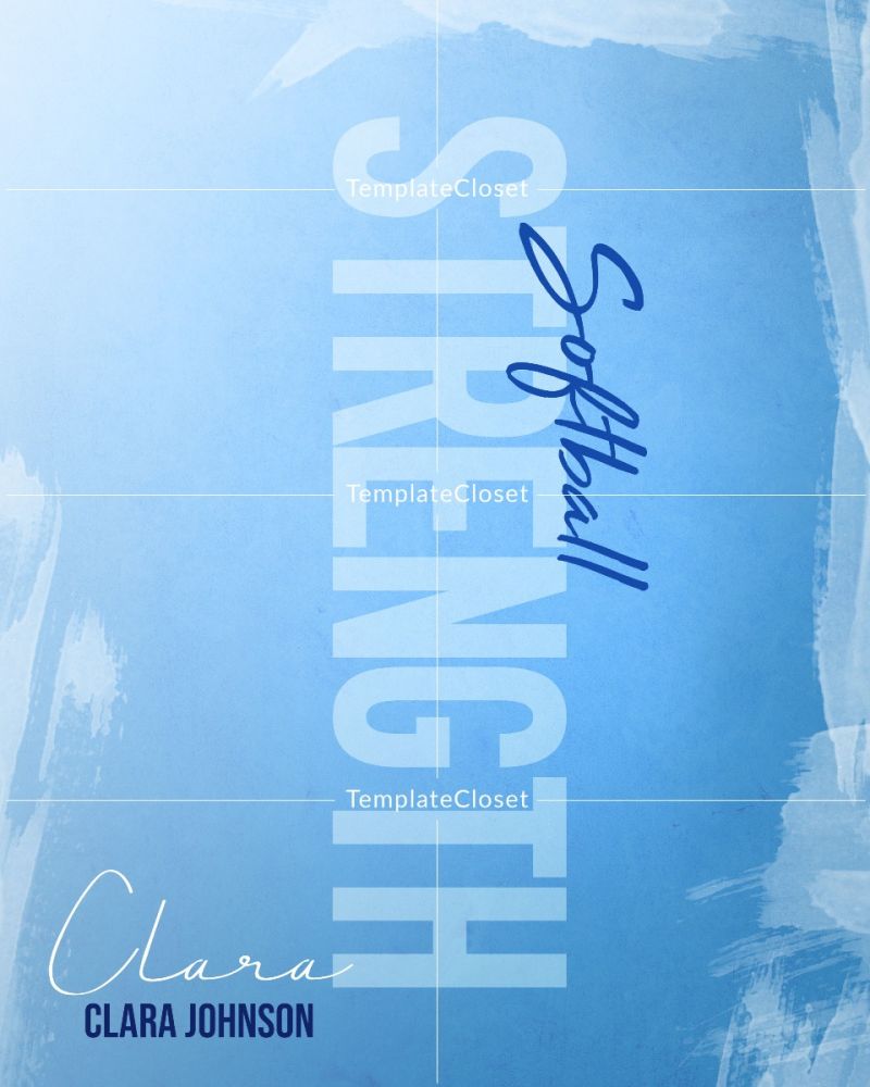Clara Johnson - Softball Customizable Photography Template