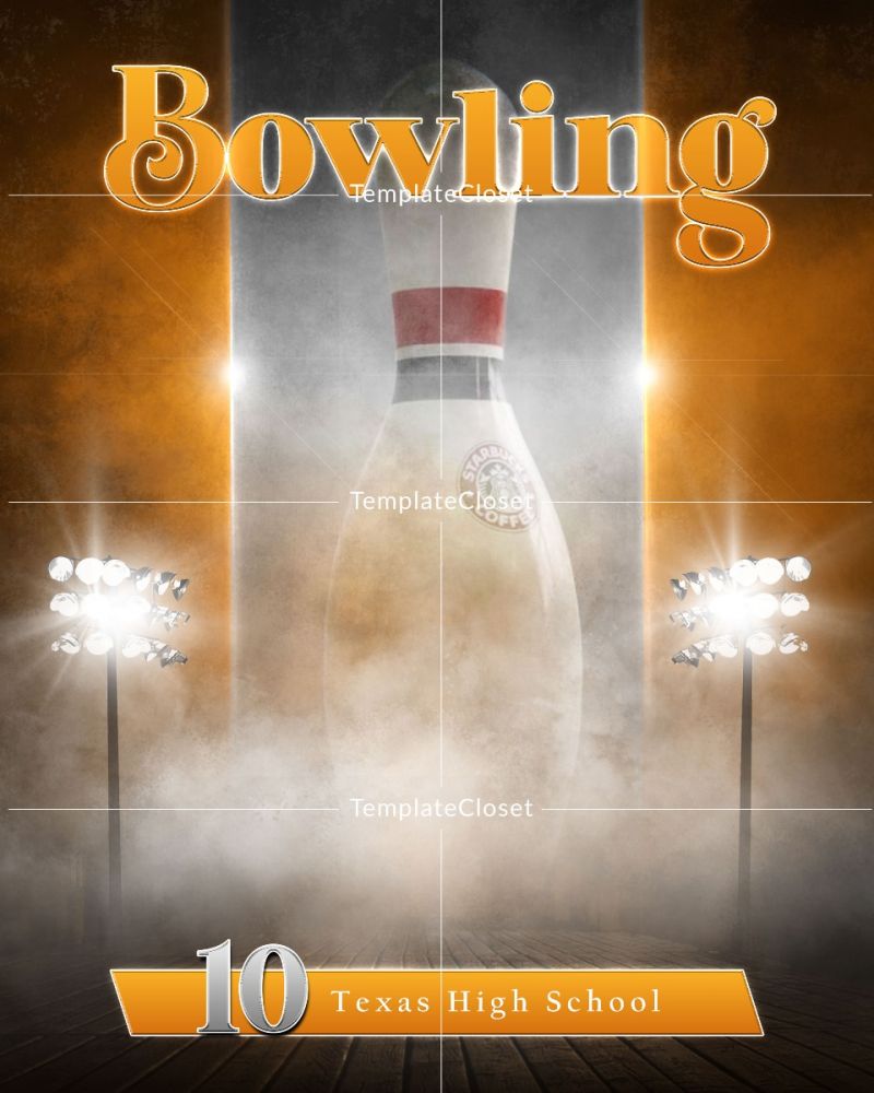 Bowling Light Effect Photography Photoshop Template