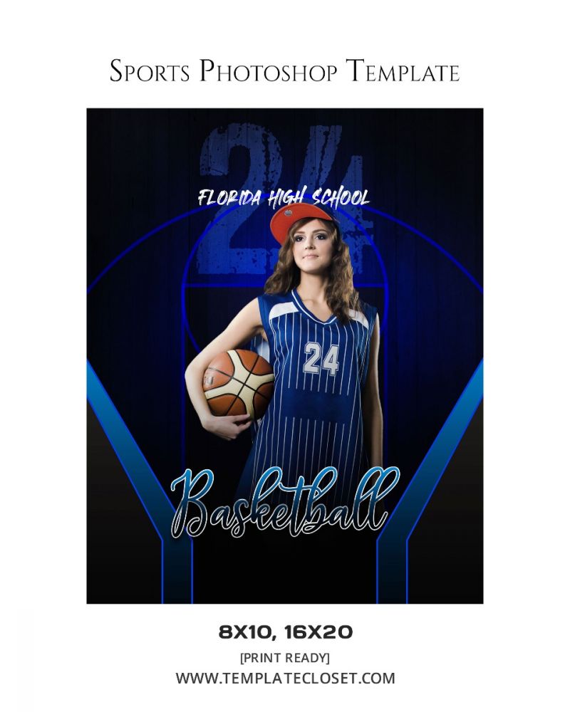 Basketball Glass And Fire Effect Photoshop Template