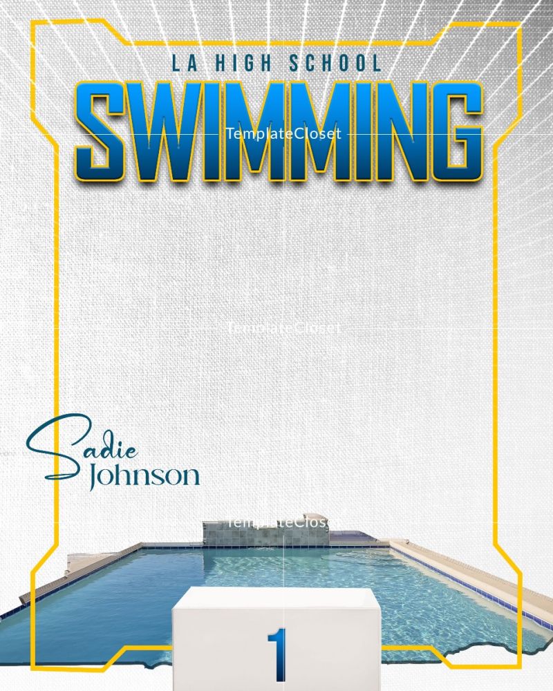 Sadie Johnson - Swimming Print Ready Sports Photoshop Template