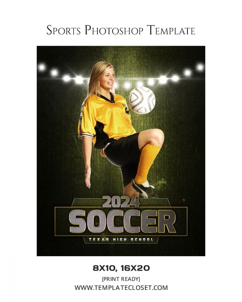 Soccer Light Effect Print Ready Sports Photoshop Poster