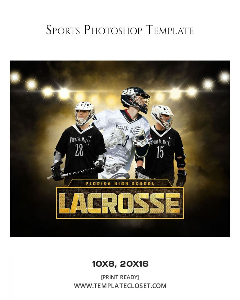 Lacrosse Light Effect Print Ready Sports Photoshop Template