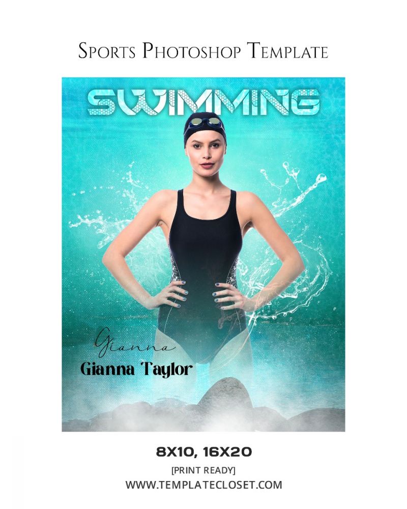Gianna Taylor - Swimming Signature Effect Photoshop Template
