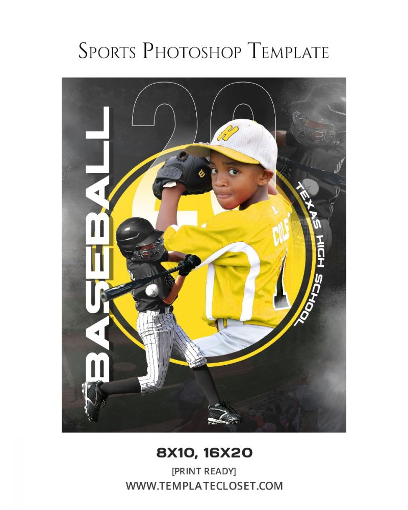 Baseball Memory Mate Print Ready Sports Photography Template