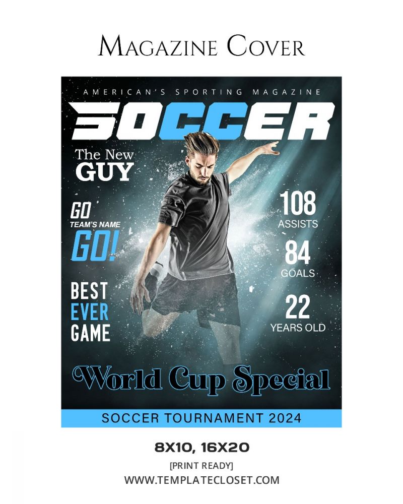 Soccer Sports Person Customized Magazine Cover